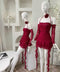 Mesh Off Shoulder Long Sleeves Rose Neck Tie Dresses